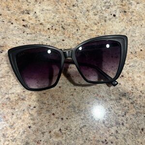 Diff Black Cat-Eye Sunglasses